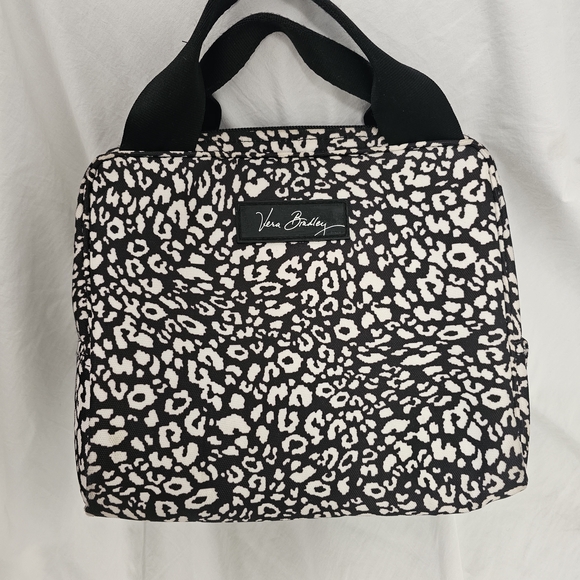 Vera Bradley Handbags - Vera Bradley "Retired" Camocat Pattern Black and White Printed Lunch Cooler Bag